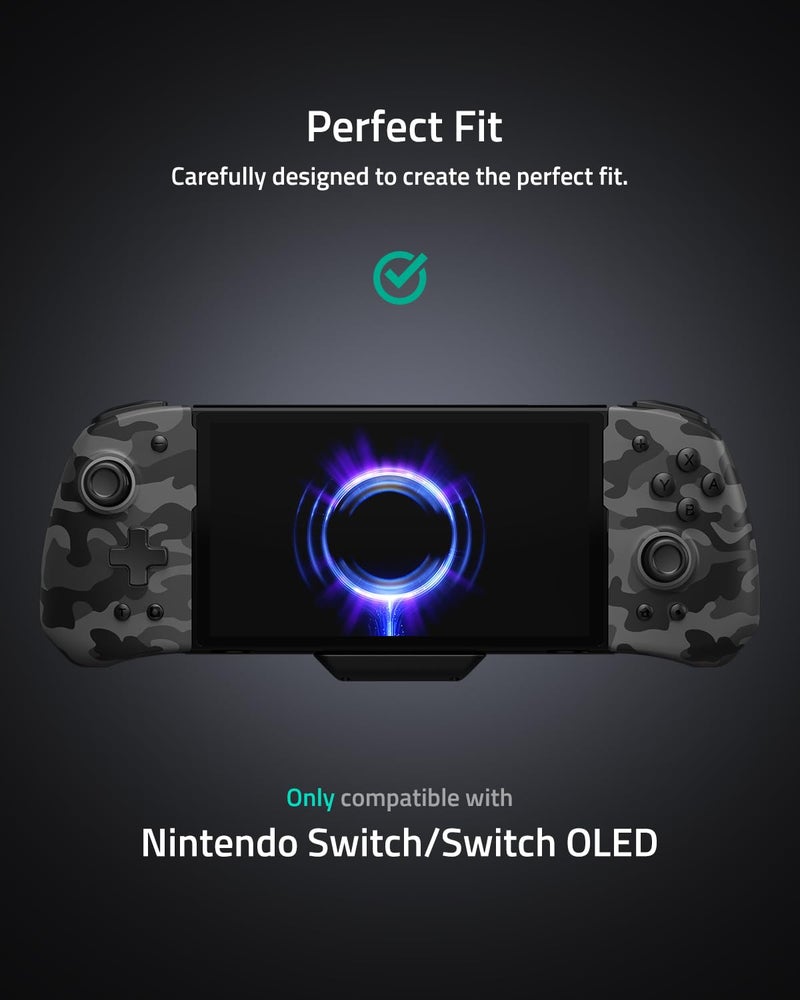 FUNLAB Switch Handheld Controller for Nintendo/OLED Joycons Customizable Switch Controller, Luminous Ergonomic Controls Camo, Switch Joypad Replacement with Adjustable Color, Turbo, Mapping - Image 3